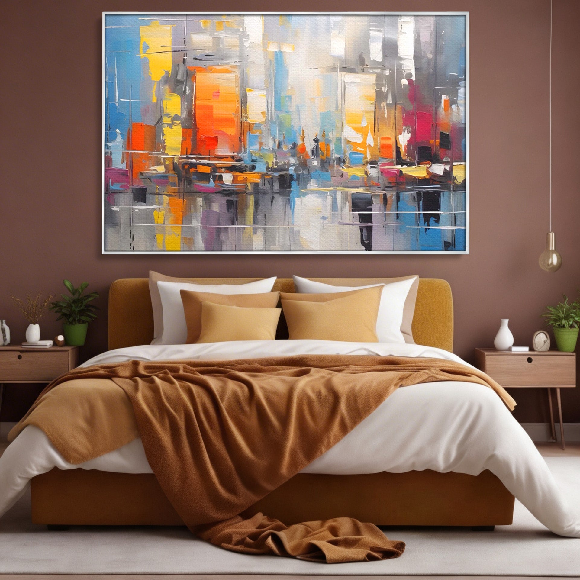 Tablou Canvas Premium LuxCanva® C1187, Oras Abstract, Oras, Abstract, Modern, Living, Birou, Culori Vibrante