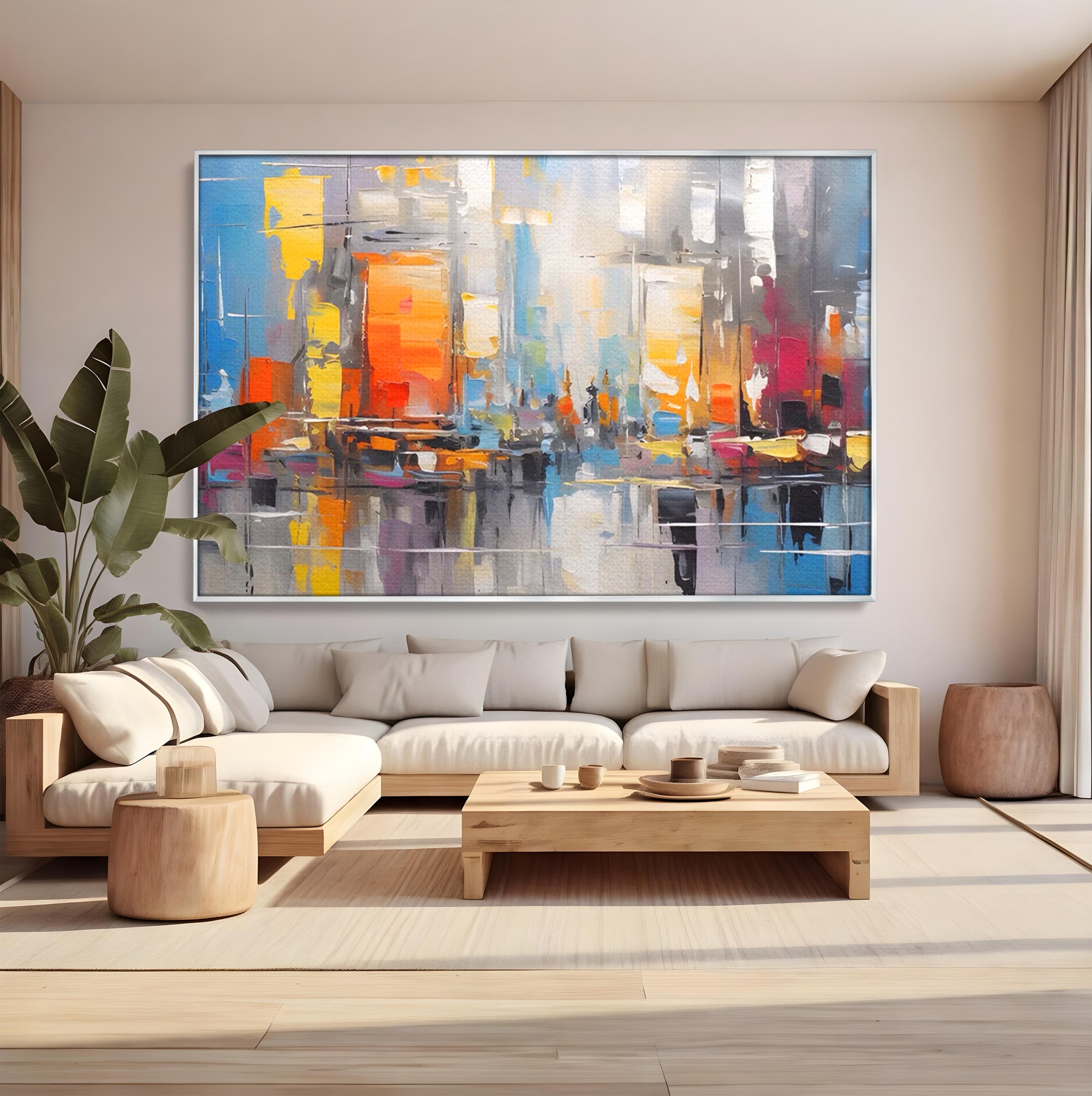 Tablou Canvas Premium LuxCanva® C1187, Oras Abstract, Oras, Abstract, Modern, Living, Birou, Culori Vibrante