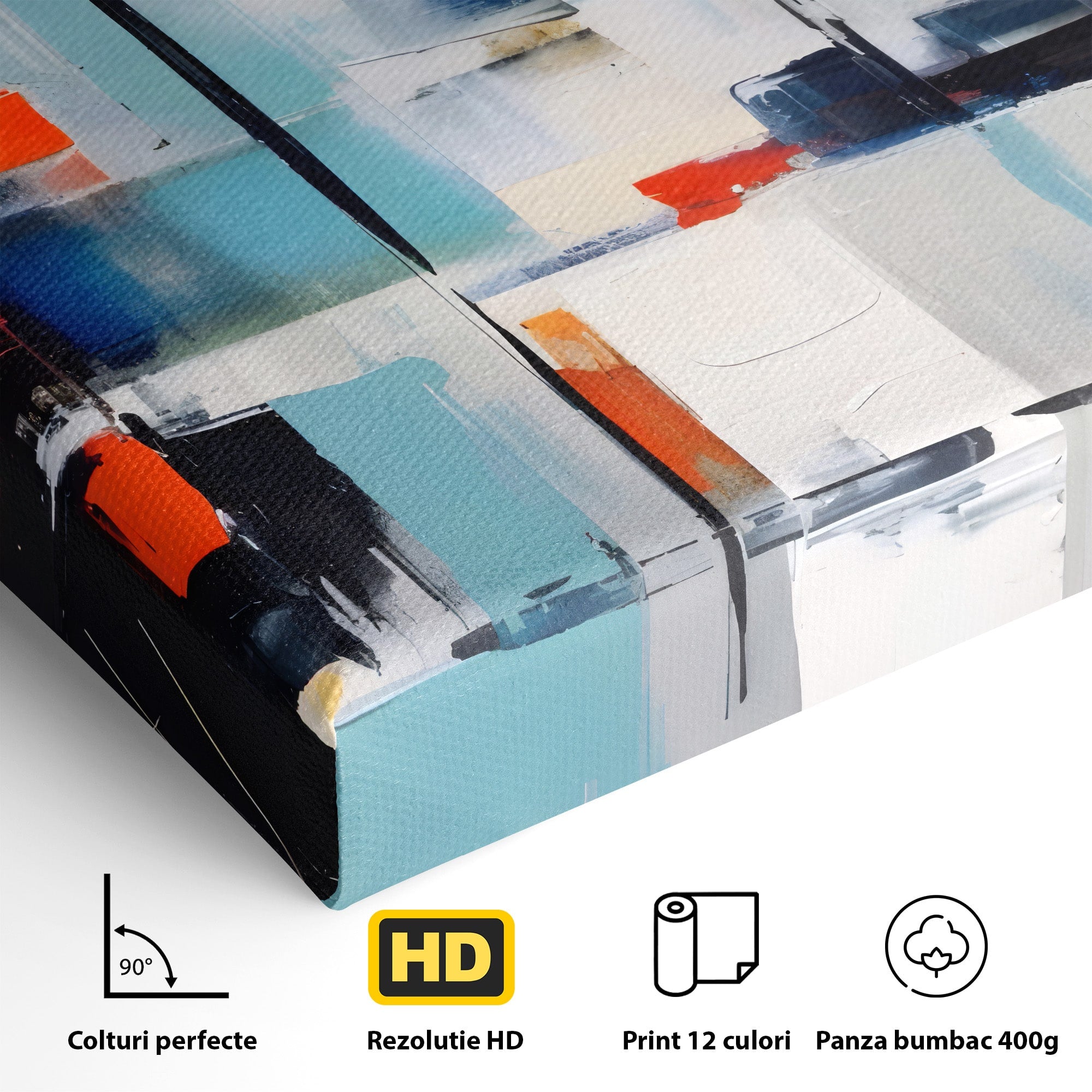 Tablou Canvas Premium LuxCanva® C1189, Abstract Geometric, Abstract, Geometric, Modern, Living, Birou, Culori Vibrante