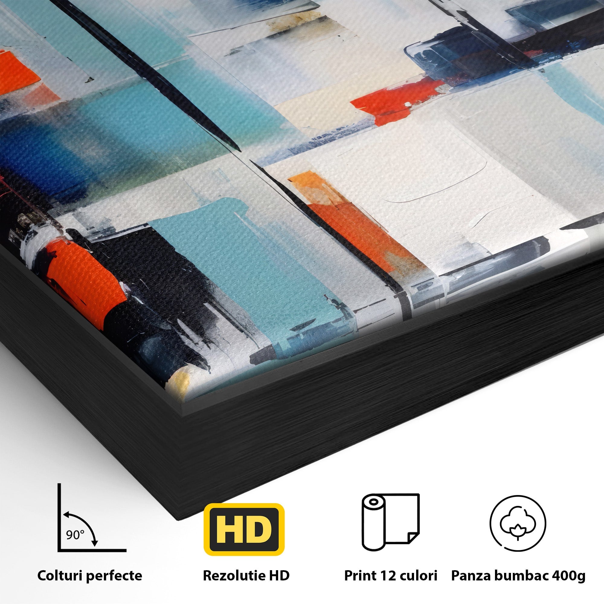 Tablou Canvas Premium LuxCanva® C1189, Abstract Geometric, Abstract, Geometric, Modern, Living, Birou, Culori Vibrante