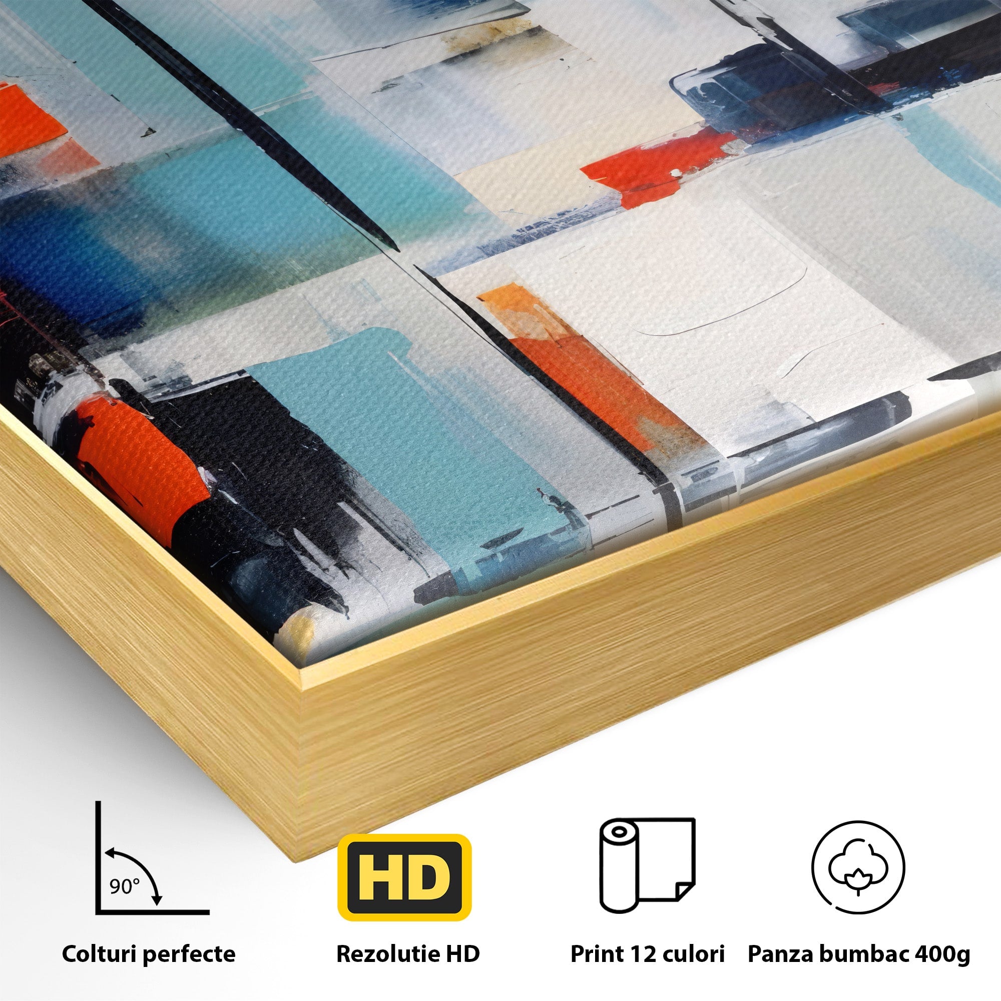 Tablou Canvas Premium LuxCanva® C1189, Abstract Geometric, Abstract, Geometric, Modern, Living, Birou, Culori Vibrante