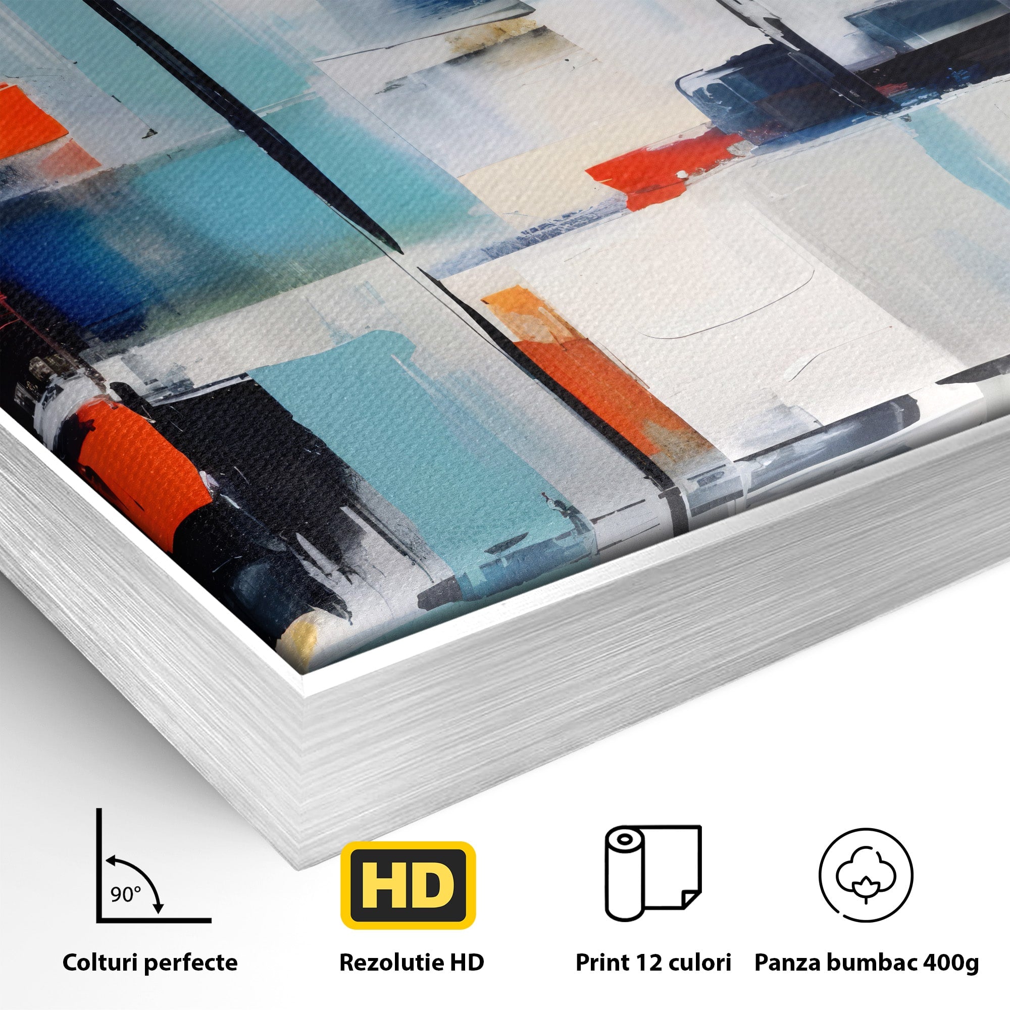Tablou Canvas Premium LuxCanva® C1189, Abstract Geometric, Abstract, Geometric, Modern, Living, Birou, Culori Vibrante