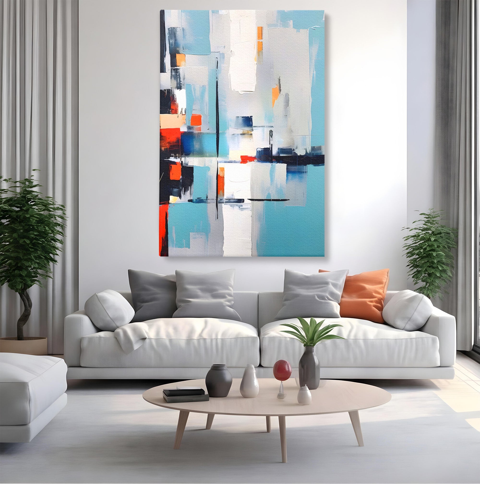 Tablou Canvas Premium LuxCanva® C1189, Abstract Geometric, Abstract, Geometric, Modern, Living, Birou, Culori Vibrante