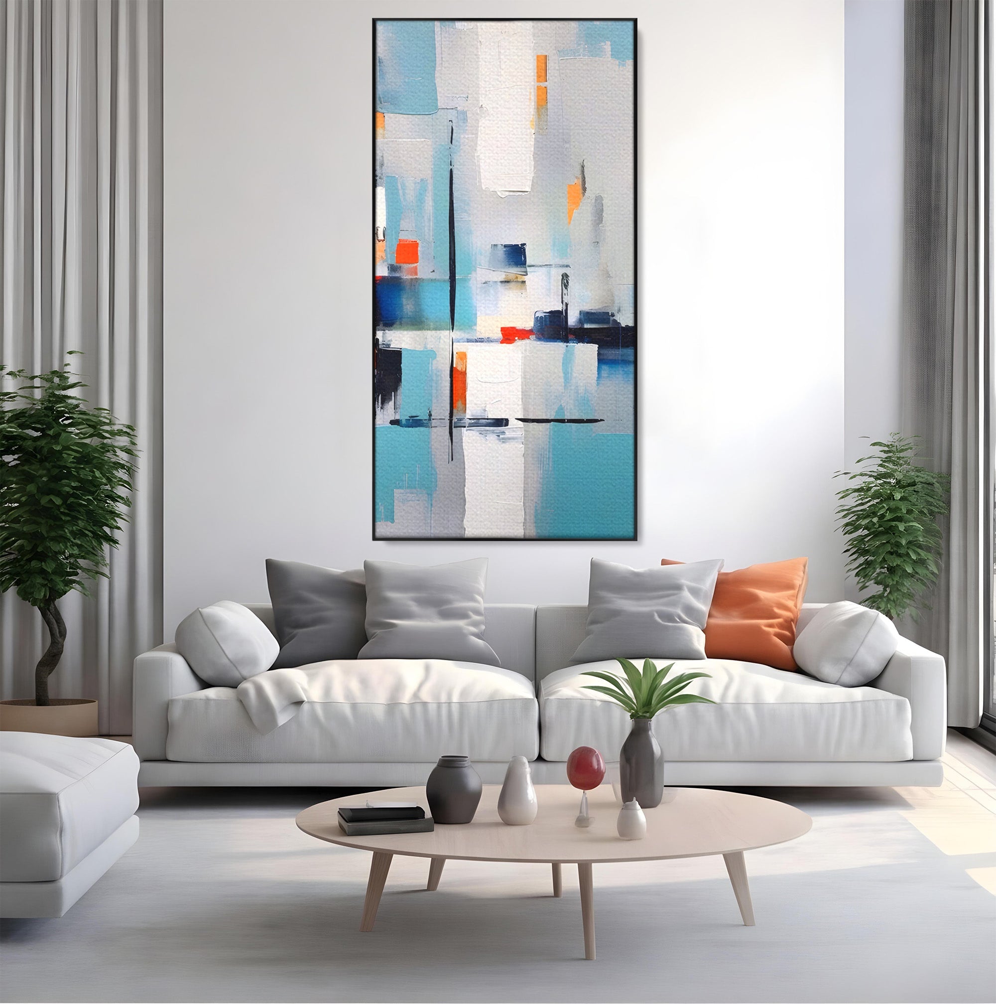 Tablou Canvas Premium LuxCanva® C1189, Abstract Geometric, Abstract, Geometric, Modern, Living, Birou, Culori Vibrante