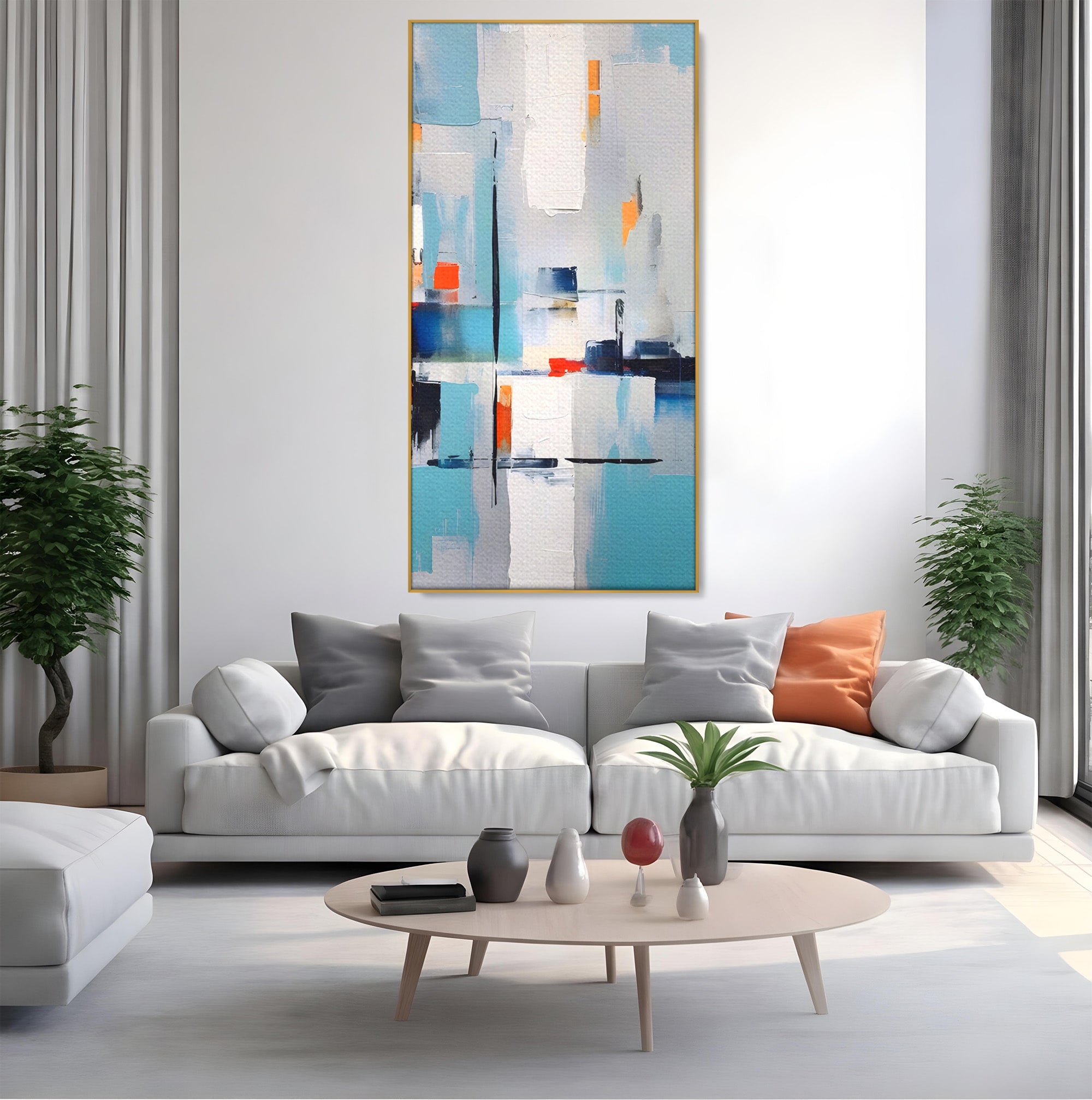 Tablou Canvas Premium LuxCanva® C1189, Abstract Geometric, Abstract, Geometric, Modern, Living, Birou, Culori Vibrante