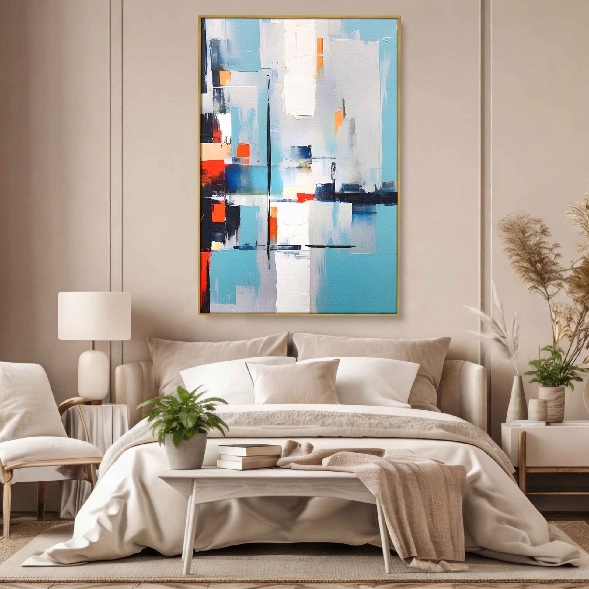 Tablou Canvas Premium LuxCanva® C1189, Abstract Geometric, Abstract, Geometric, Modern, Living, Birou, Culori Vibrante