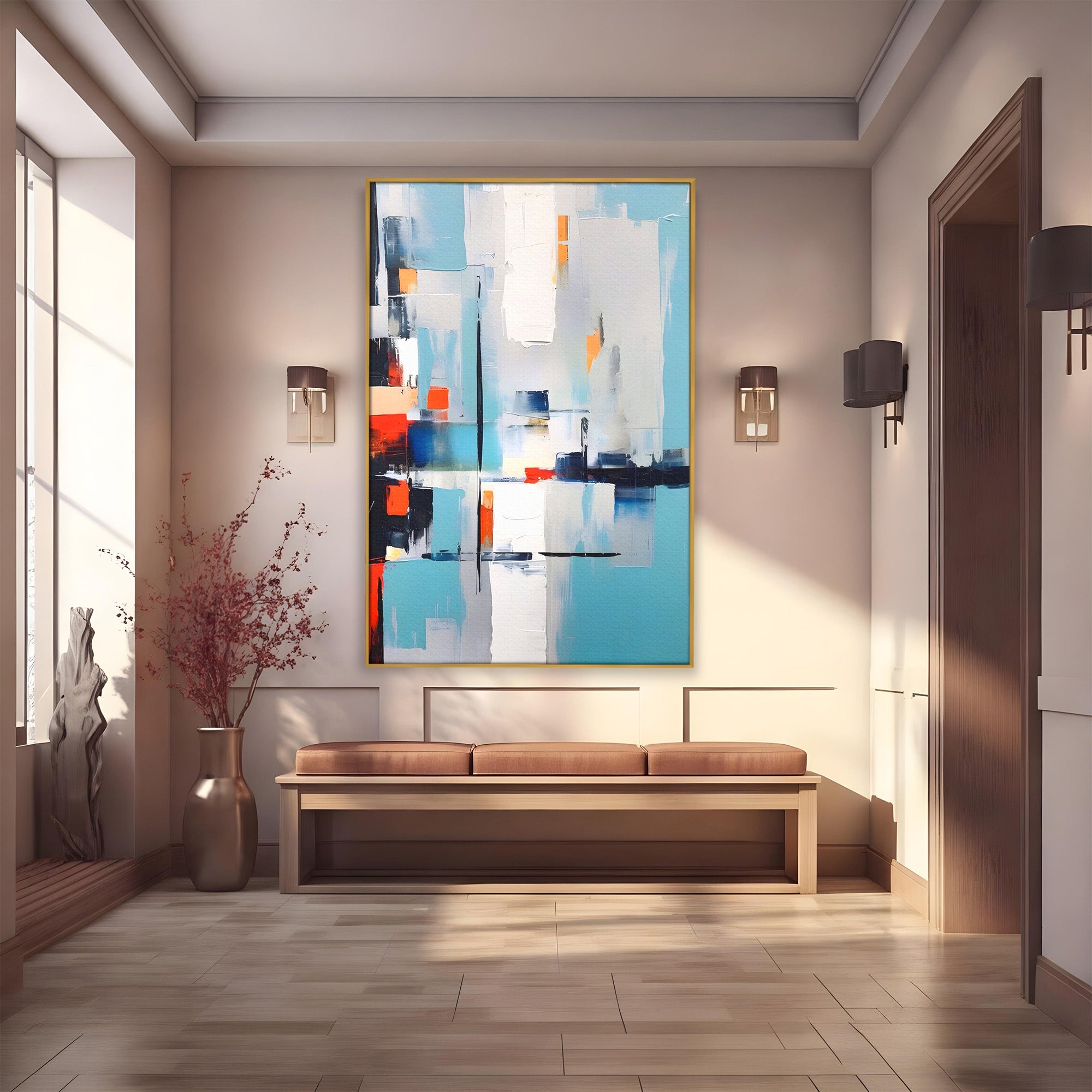 Tablou Canvas Premium LuxCanva® C1189, Abstract Geometric, Abstract, Geometric, Modern, Living, Birou, Culori Vibrante