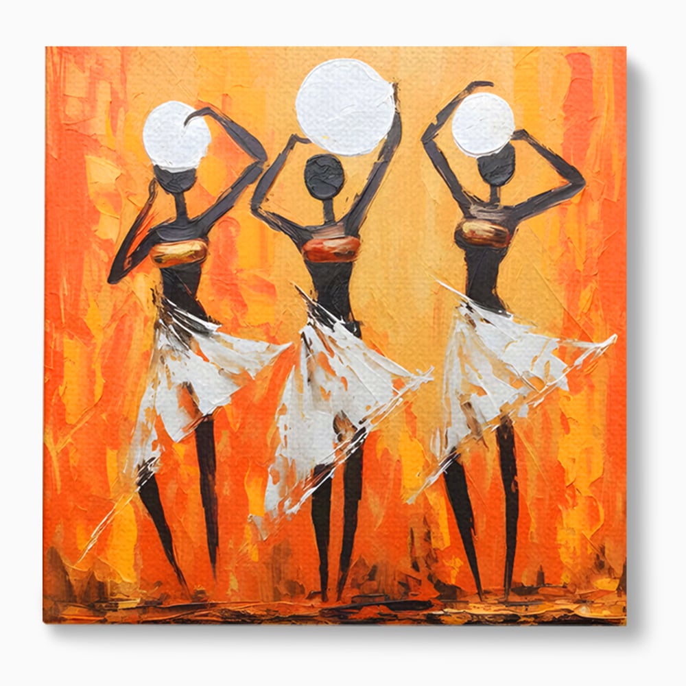 Tablou Canvas Premium LuxCanva® C1190, African Dancers , Culori, Traditie, Decorativ, Living Room, Culori Vibrante