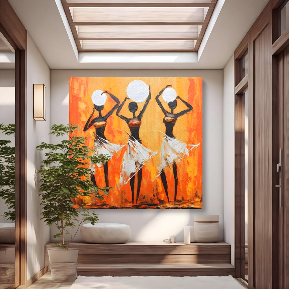 Tablou Canvas Premium LuxCanva® C1190, African Dancers , Culori, Traditie, Decorativ, Living Room, Culori Vibrante