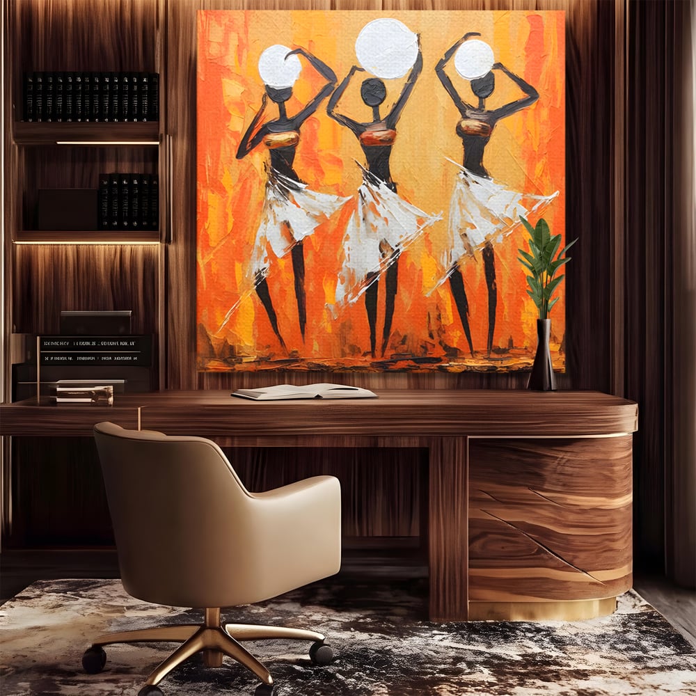 Tablou Canvas Premium LuxCanva® C1190, African Dancers , Culori, Traditie, Decorativ, Living Room, Culori Vibrante