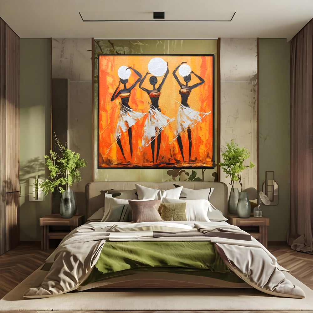 Tablou Canvas Premium LuxCanva® C1190, African Dancers , Culori, Traditie, Decorativ, Living Room, Culori Vibrante