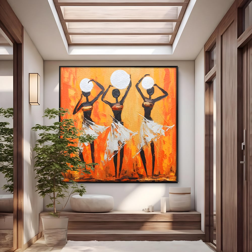 Tablou Canvas Premium LuxCanva® C1190, African Dancers , Culori, Traditie, Decorativ, Living Room, Culori Vibrante