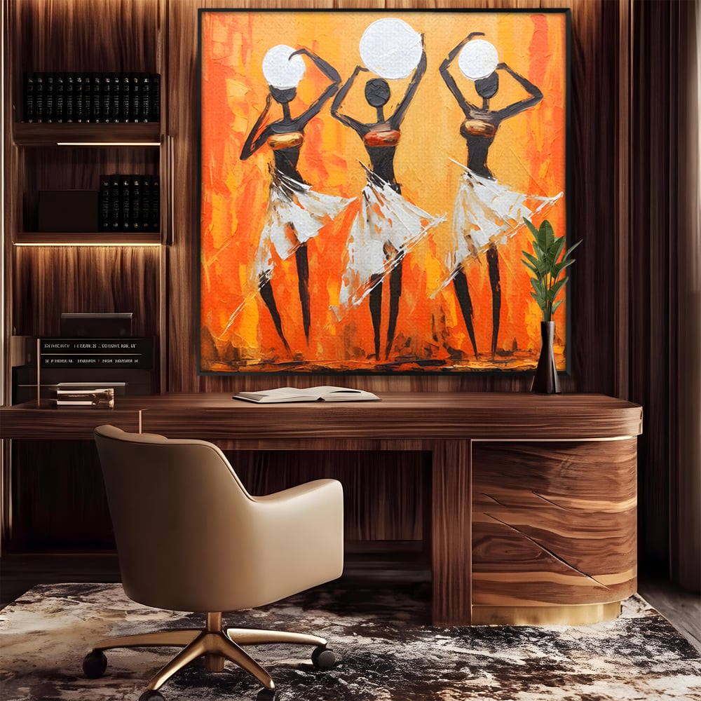 Tablou Canvas Premium LuxCanva® C1190, African Dancers , Culori, Traditie, Decorativ, Living Room, Culori Vibrante