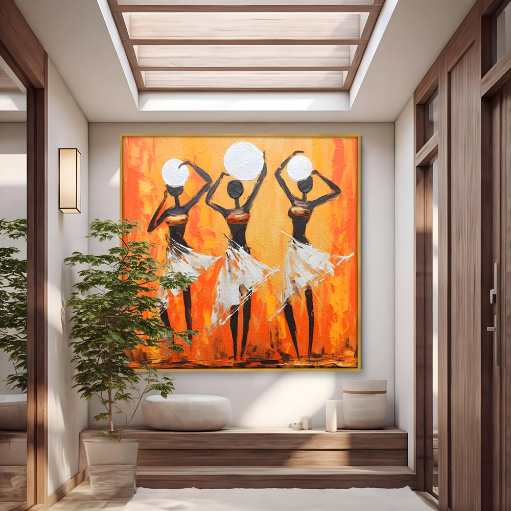 Tablou Canvas Premium LuxCanva® C1190, African Dancers , Culori, Traditie, Decorativ, Living Room, Culori Vibrante