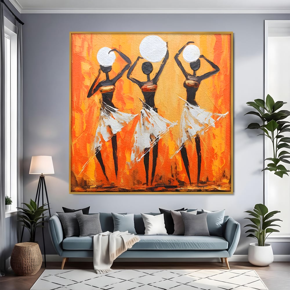 Tablou Canvas Premium LuxCanva® C1190, African Dancers , Culori, Traditie, Decorativ, Living Room, Culori Vibrante