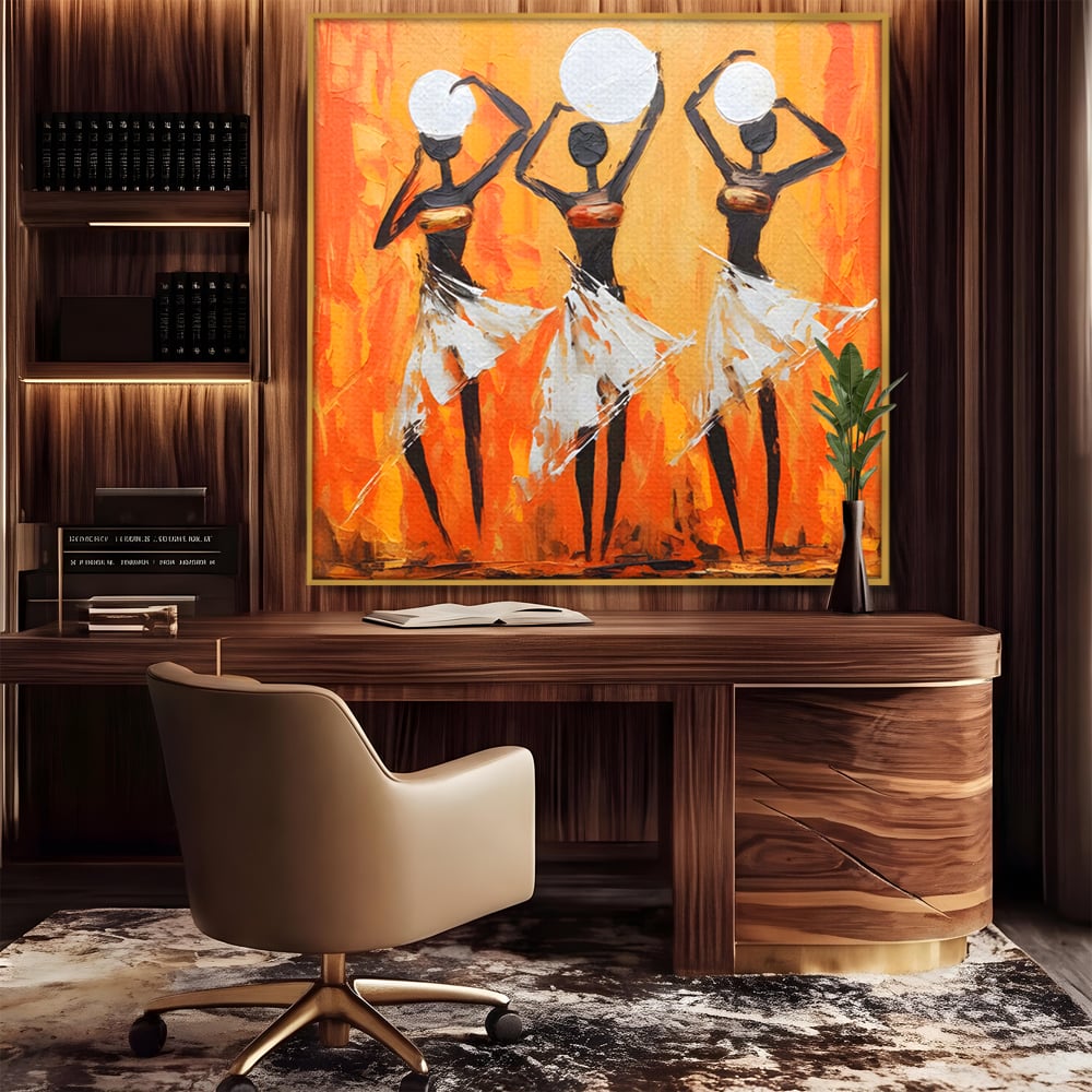 Tablou Canvas Premium LuxCanva® C1190, African Dancers , Culori, Traditie, Decorativ, Living Room, Culori Vibrante