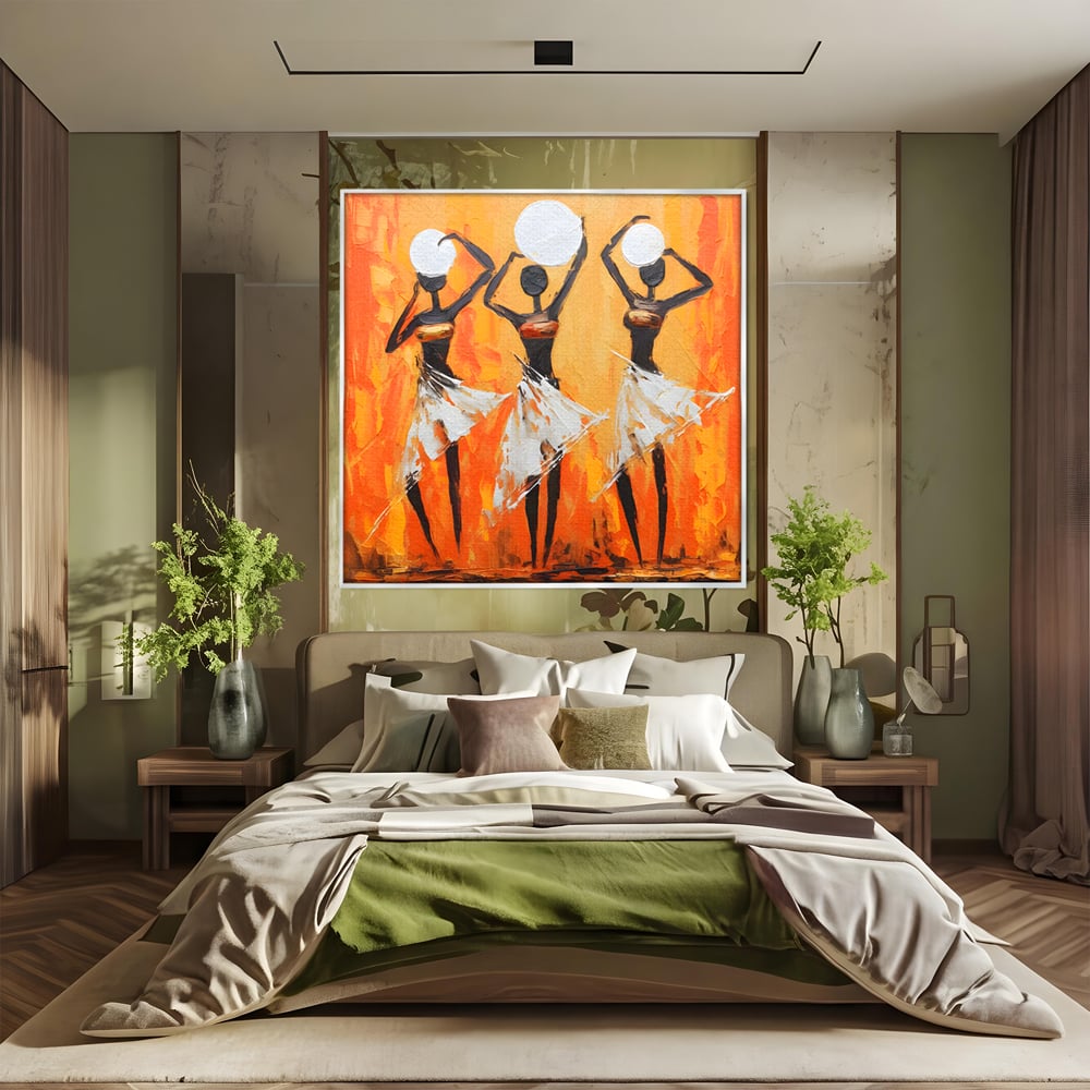 Tablou Canvas Premium LuxCanva® C1190, African Dancers , Culori, Traditie, Decorativ, Living Room, Culori Vibrante