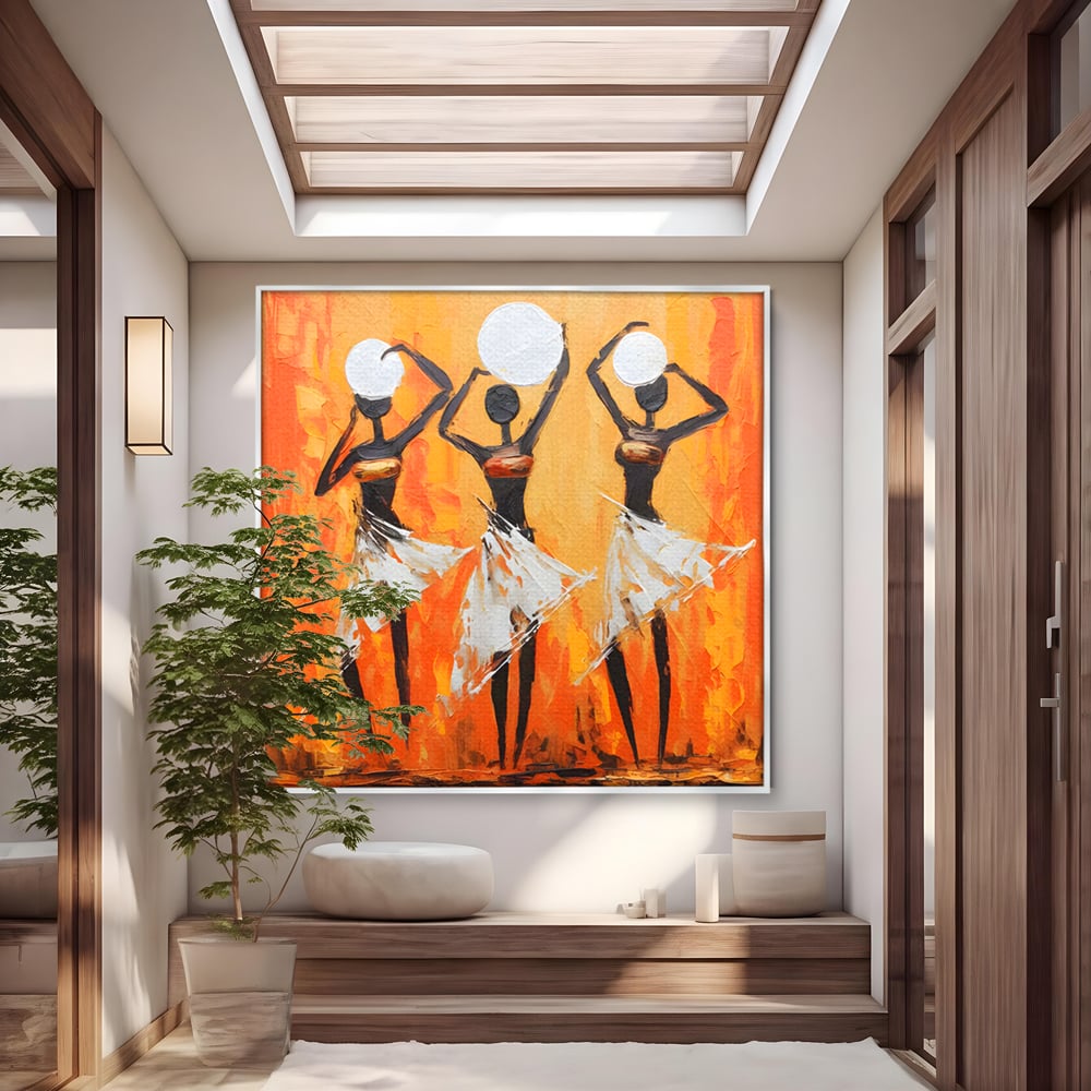 Tablou Canvas Premium LuxCanva® C1190, African Dancers , Culori, Traditie, Decorativ, Living Room, Culori Vibrante