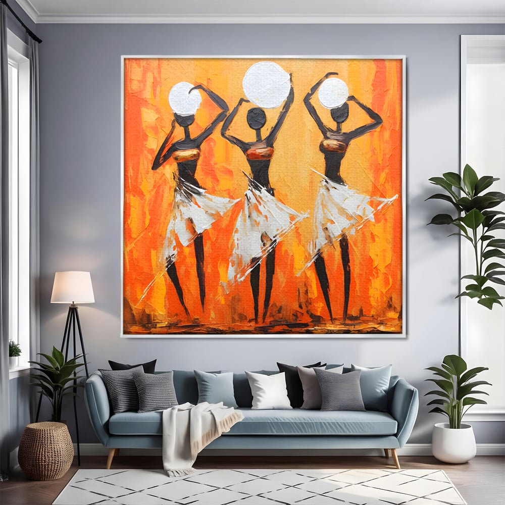 Tablou Canvas Premium LuxCanva® C1190, African Dancers , Culori, Traditie, Decorativ, Living Room, Culori Vibrante