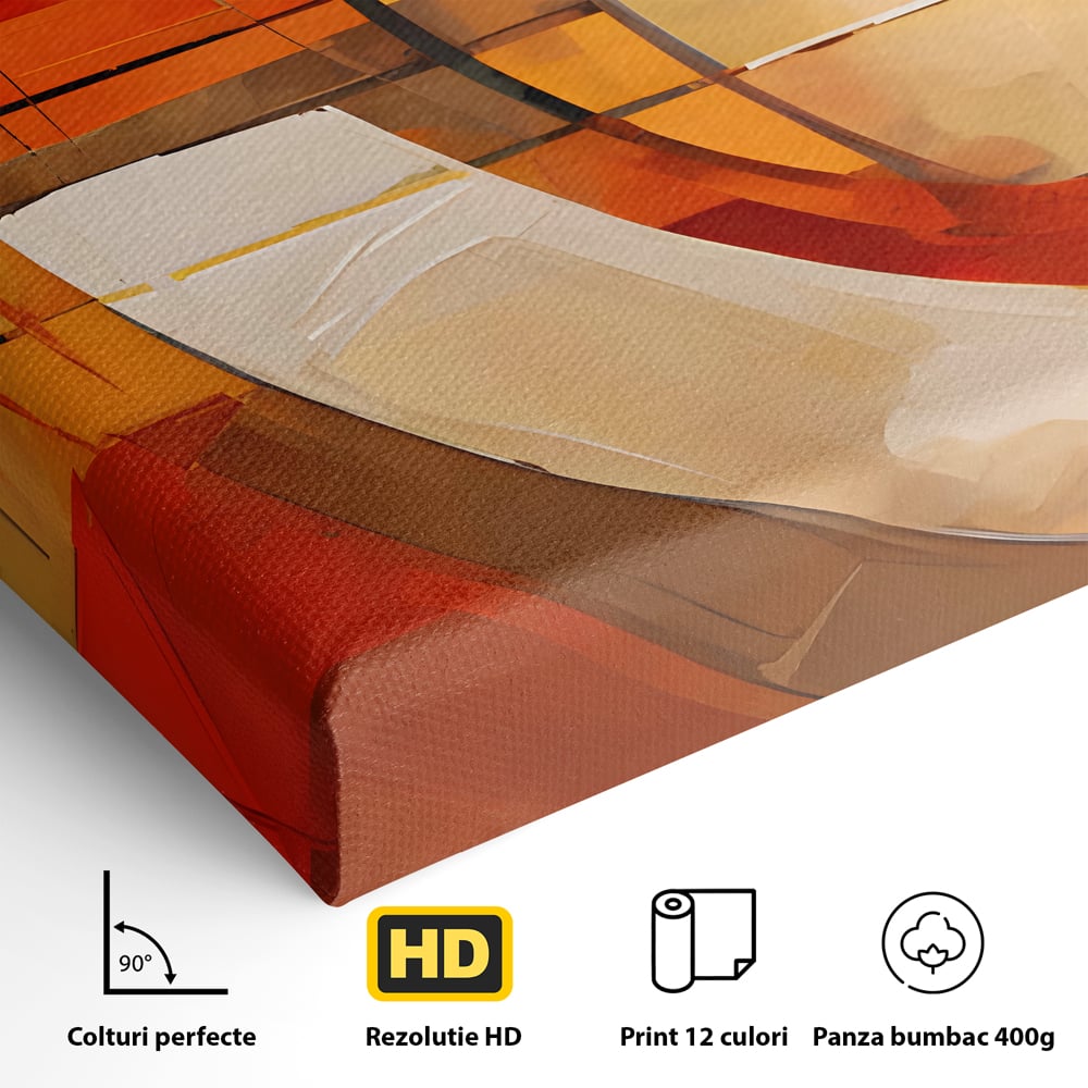 Tablou Canvas Premium LuxCanva® C1191, Pictura Forme Geometrice , Relaxare, Living Room, Culori Vibrante