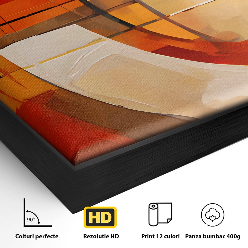 Tablou Canvas Premium LuxCanva® C1191, Pictura Forme Geometrice , Relaxare, Living Room, Culori Vibrante