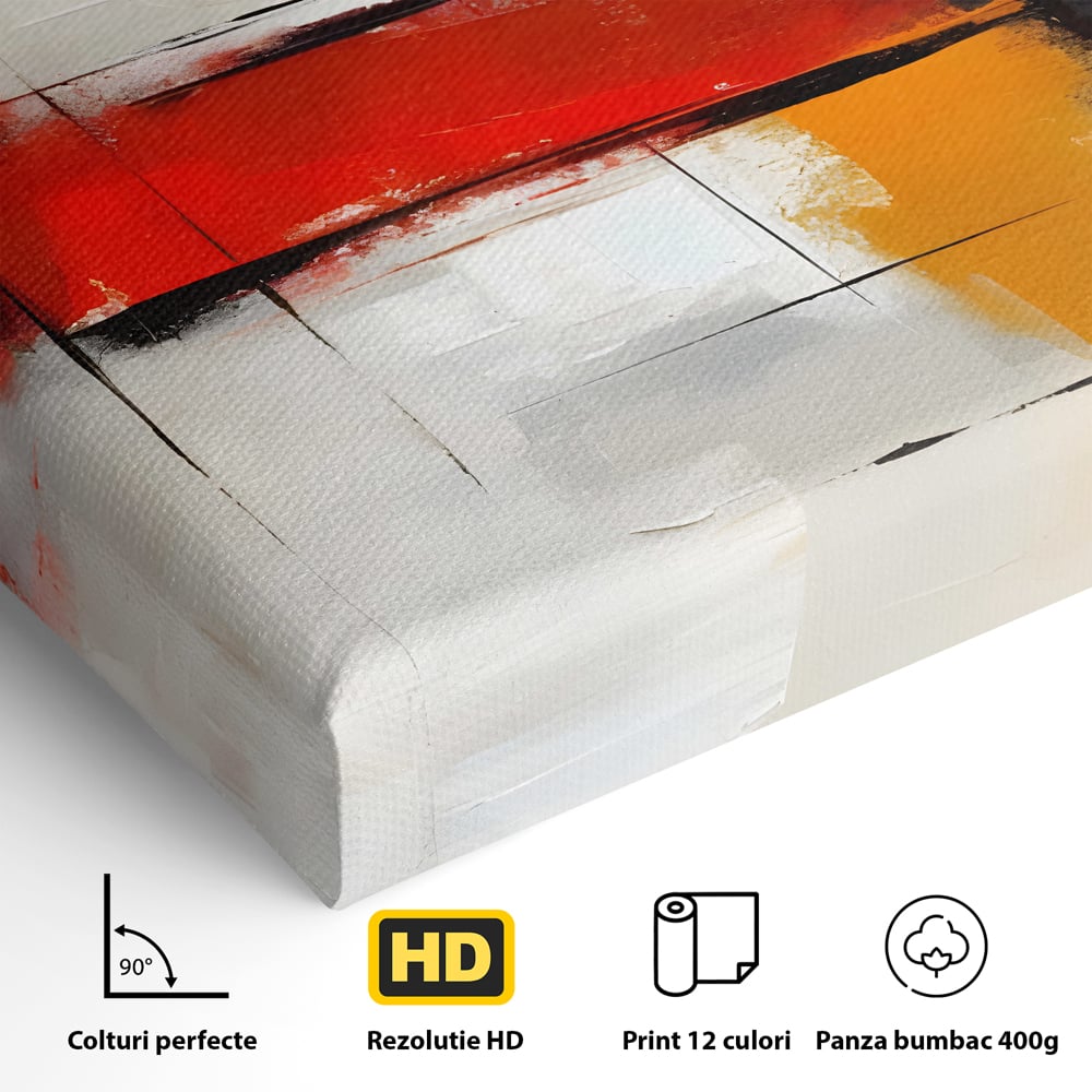 Tablou Canvas Premium LuxCanva® C1192, Culori Pictate Abstract , Culori, Decorativ, Living Room, Culori Vibrante