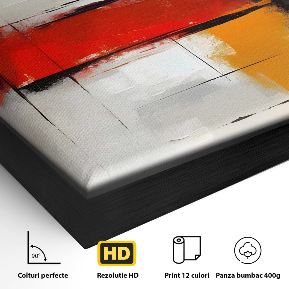 Tablou Canvas Premium LuxCanva® C1192, Culori Pictate Abstract , Culori, Decorativ, Living Room, Culori Vibrante