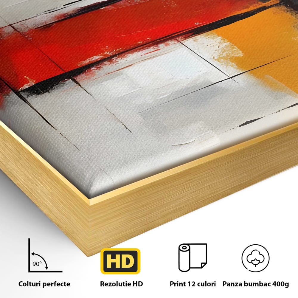 Tablou Canvas Premium LuxCanva® C1192, Culori Pictate Abstract , Culori, Decorativ, Living Room, Culori Vibrante