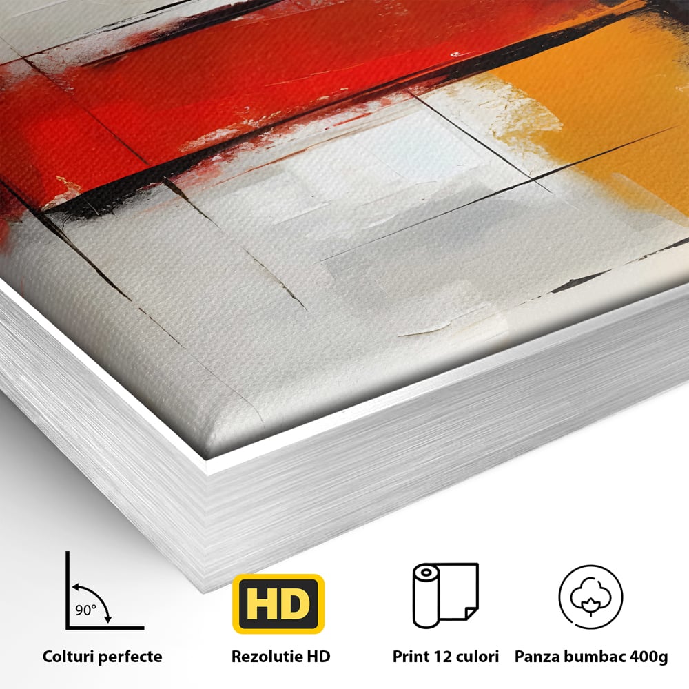 Tablou Canvas Premium LuxCanva® C1192, Culori Pictate Abstract , Culori, Decorativ, Living Room, Culori Vibrante