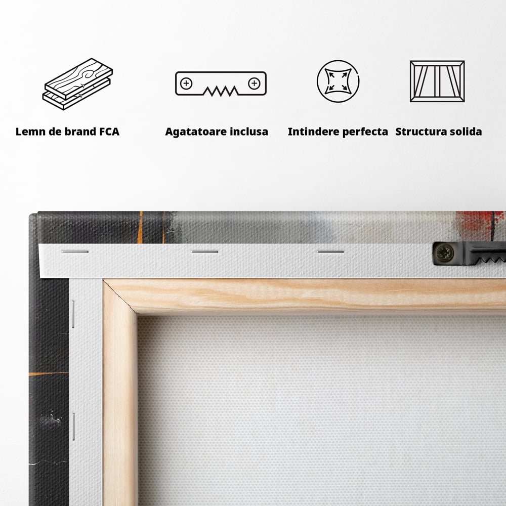 Tablou Canvas Premium LuxCanva® C1192, Culori Pictate Abstract , Culori, Decorativ, Living Room, Culori Vibrante