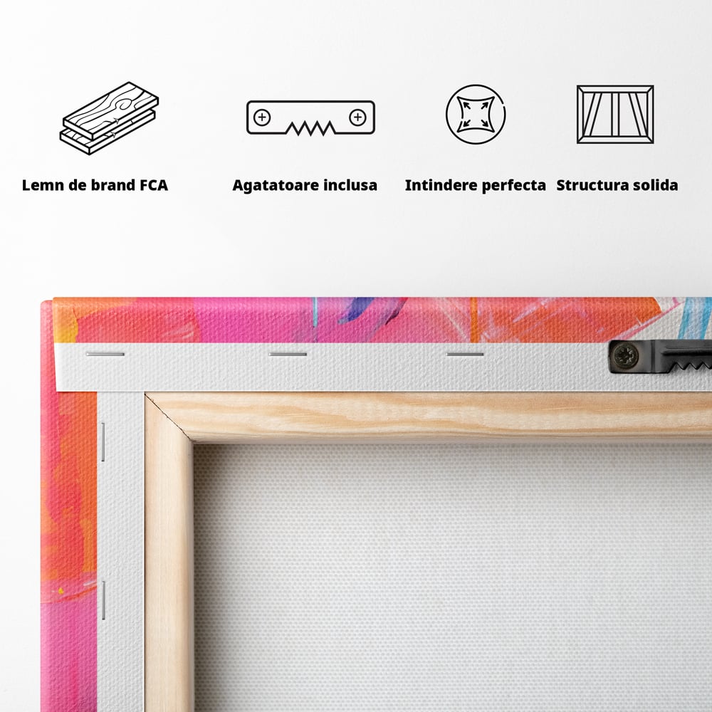 Tablou Canvas Premium LuxCanva® C1193, Culori Vii Pictate , Relaxare, Living Room, Culori Vibrante