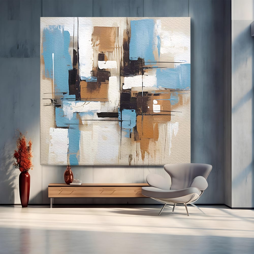 Leinwand Premium Canvas Wandkunst LuxCanva® C1194, Abstraktes Gemälde, Farben, Dekorativ, Wohnzimmer, Kräftige Farben