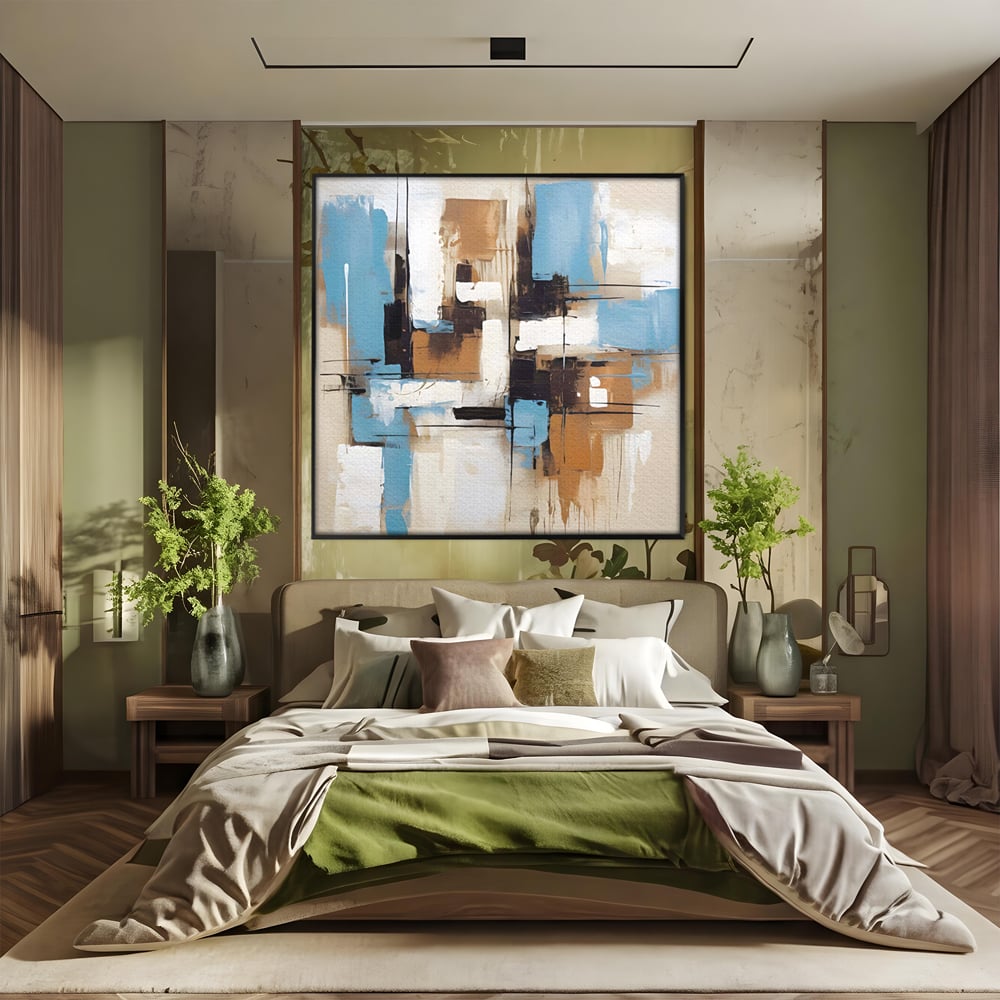 Leinwand Premium Canvas Wandkunst LuxCanva® C1194, Abstraktes Gemälde, Farben, Dekorativ, Wohnzimmer, Kräftige Farben