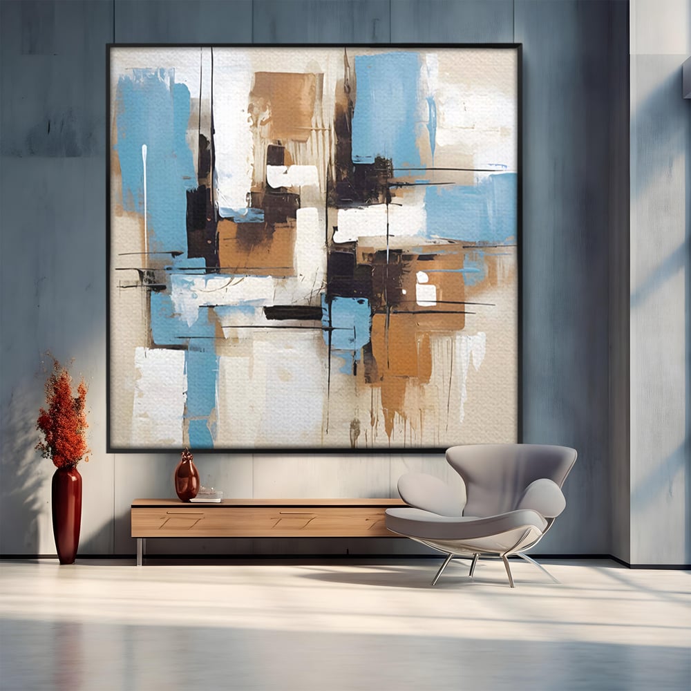 Leinwand Premium Canvas Wandkunst LuxCanva® C1194, Abstraktes Gemälde, Farben, Dekorativ, Wohnzimmer, Kräftige Farben