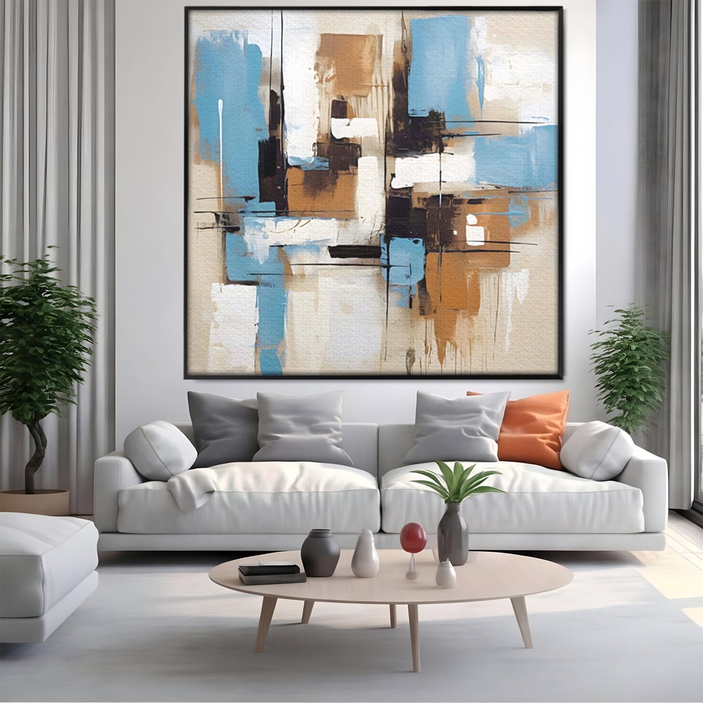 Leinwand Premium Canvas Wandkunst LuxCanva® C1194, Abstraktes Gemälde, Farben, Dekorativ, Wohnzimmer, Kräftige Farben