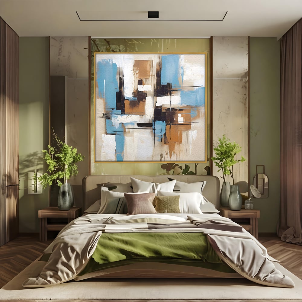 Leinwand Premium Canvas Wandkunst LuxCanva® C1194, Abstraktes Gemälde, Farben, Dekorativ, Wohnzimmer, Kräftige Farben