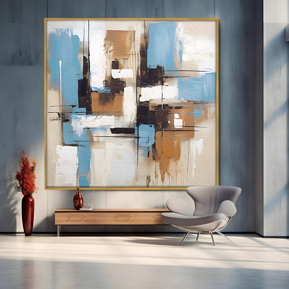 Leinwand Premium Canvas Wandkunst LuxCanva® C1194, Abstraktes Gemälde, Farben, Dekorativ, Wohnzimmer, Kräftige Farben