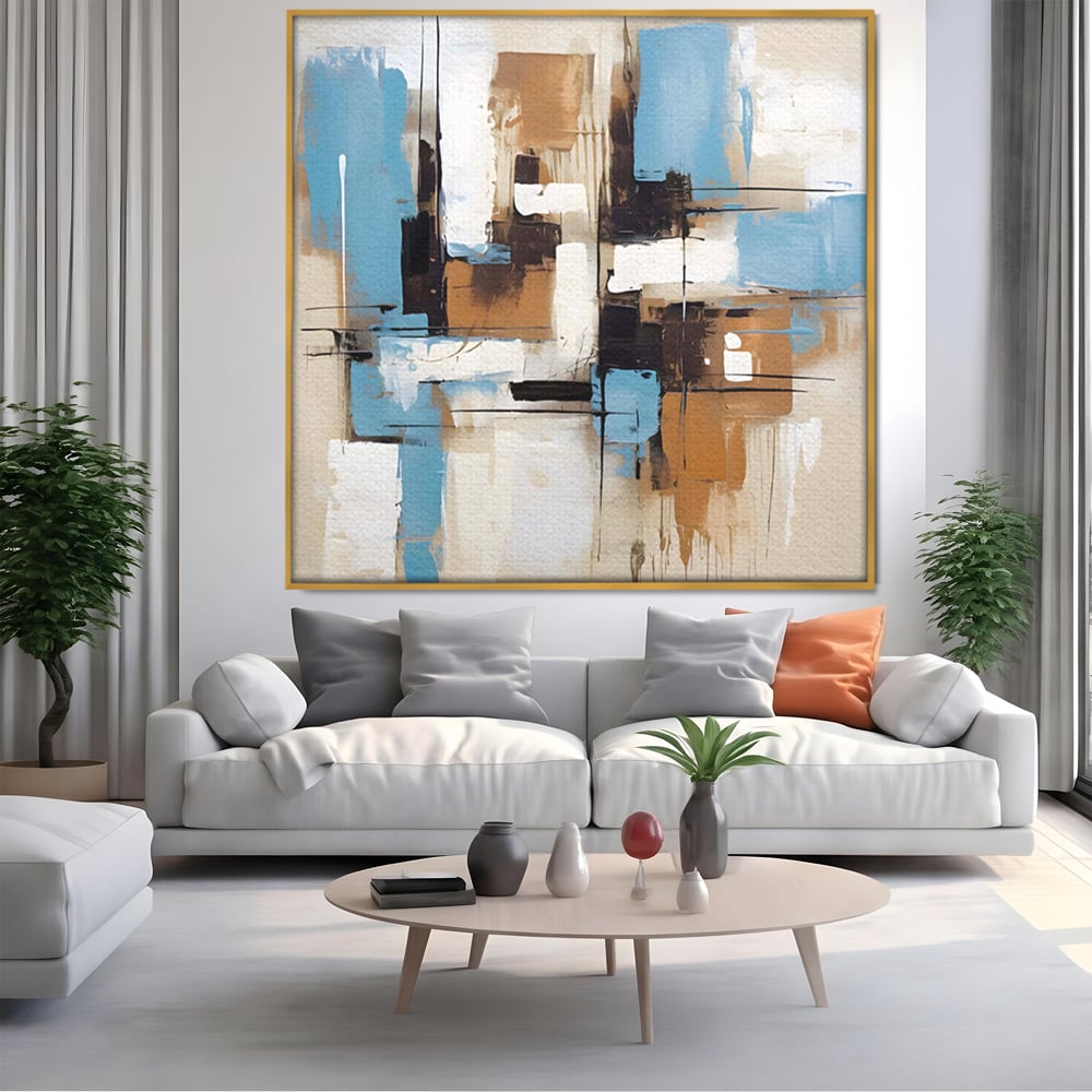 Leinwand Premium Canvas Wandkunst LuxCanva® C1194, Abstraktes Gemälde, Farben, Dekorativ, Wohnzimmer, Kräftige Farben