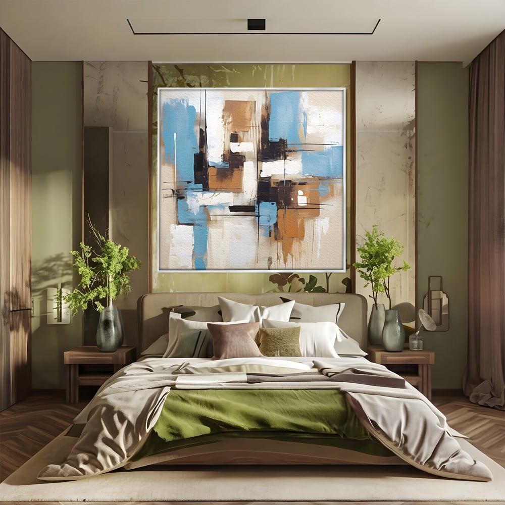Leinwand Premium Canvas Wandkunst LuxCanva® C1194, Abstraktes Gemälde, Farben, Dekorativ, Wohnzimmer, Kräftige Farben