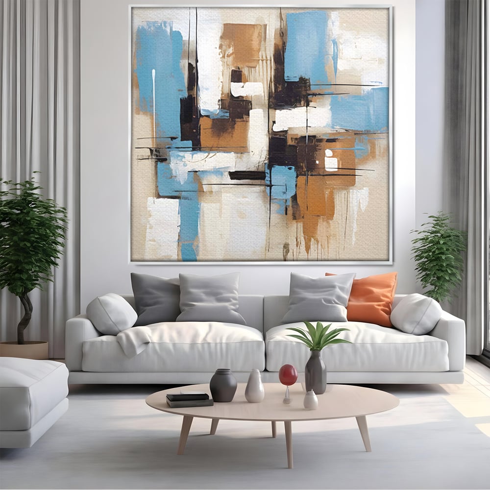 Leinwand Premium Canvas Wandkunst LuxCanva® C1194, Abstraktes Gemälde, Farben, Dekorativ, Wohnzimmer, Kräftige Farben