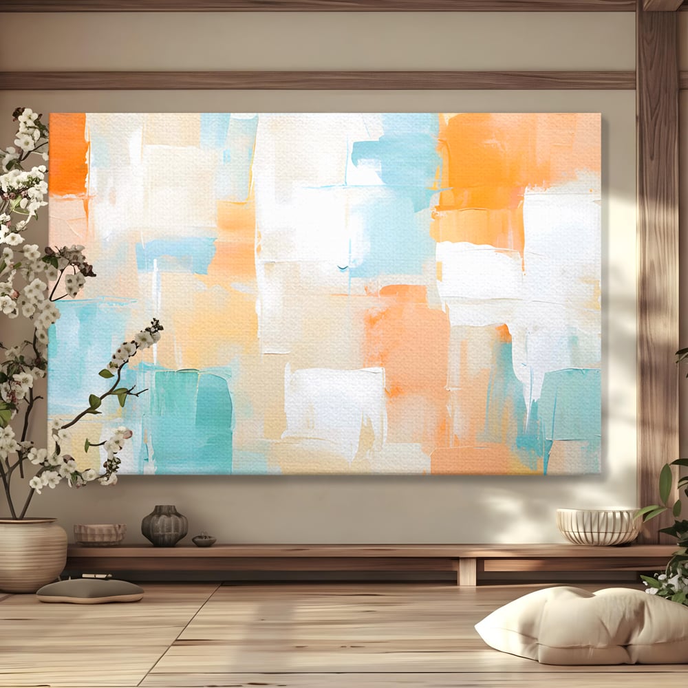 Leinwandbilder LuxCanva Premium Leinwandbilder® C1195, Helle Farben gemalt, Entspannend, Wohnzimmer, Lebendige Farben