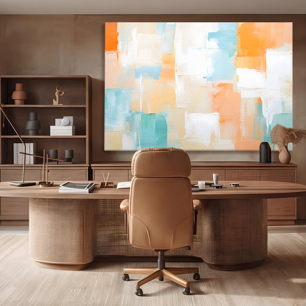 Leinwandbilder LuxCanva Premium Leinwandbilder® C1195, Helle Farben gemalt, Entspannend, Wohnzimmer, Lebendige Farben