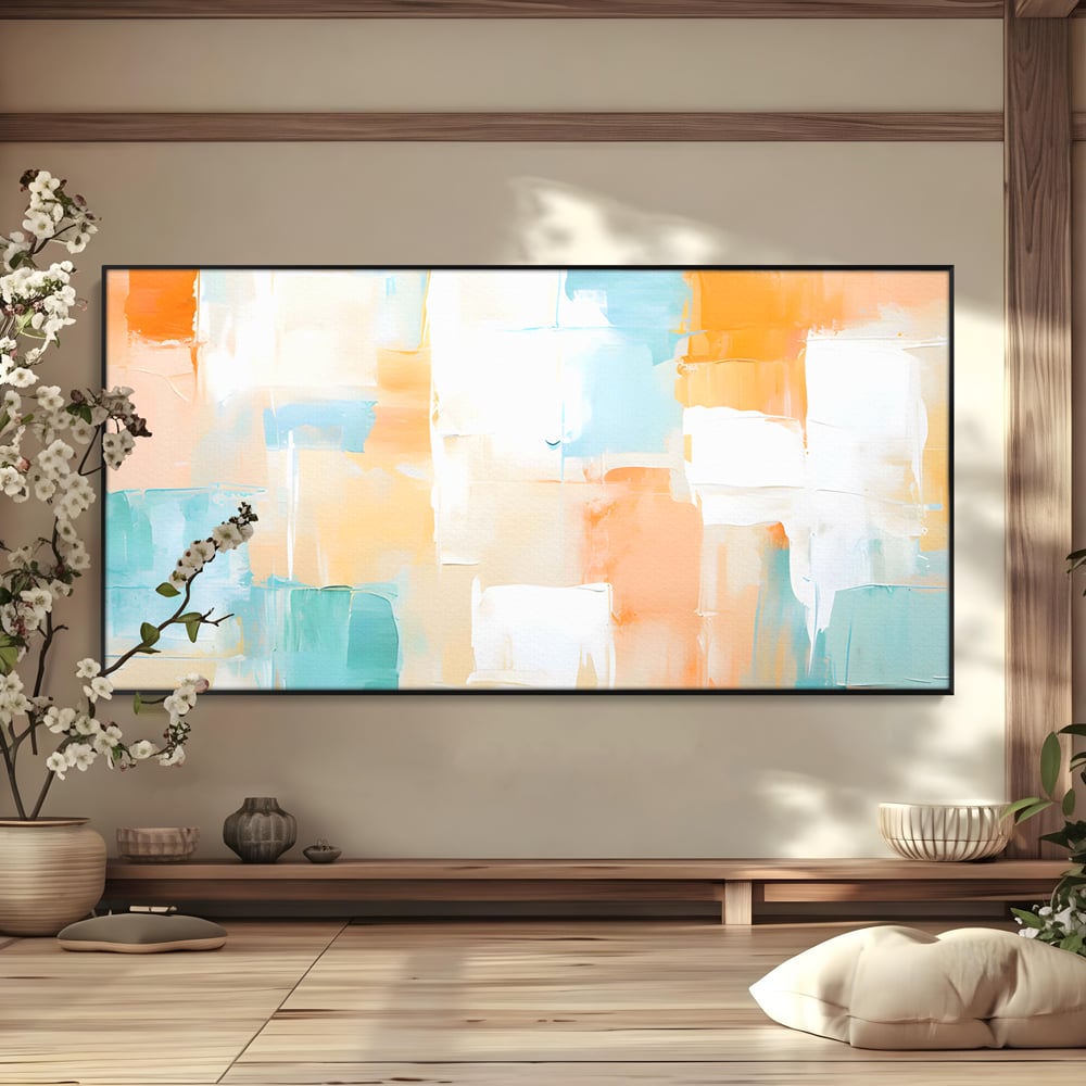 Leinwandbilder LuxCanva Premium Leinwandbilder® C1195, Helle Farben gemalt, Entspannend, Wohnzimmer, Lebendige Farben