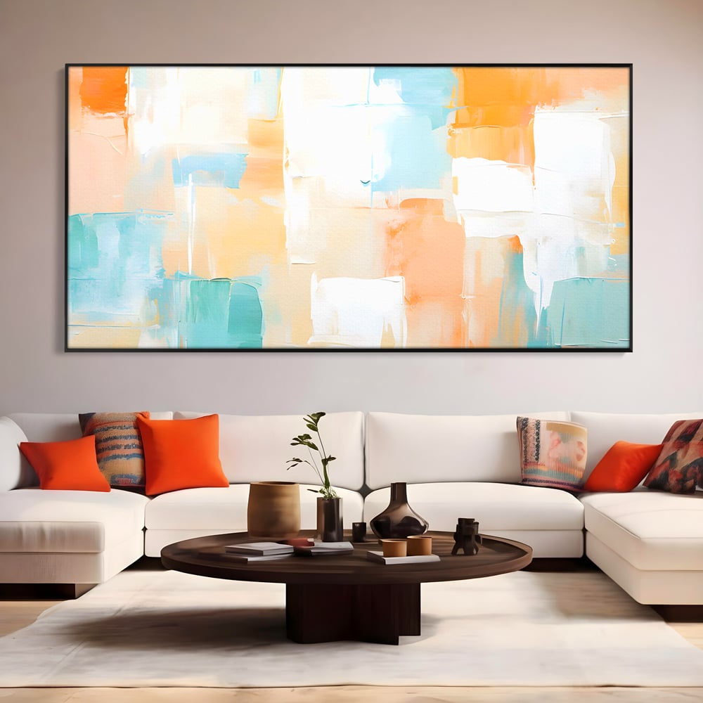 Leinwandbilder LuxCanva Premium Leinwandbilder® C1195, Helle Farben gemalt, Entspannend, Wohnzimmer, Lebendige Farben