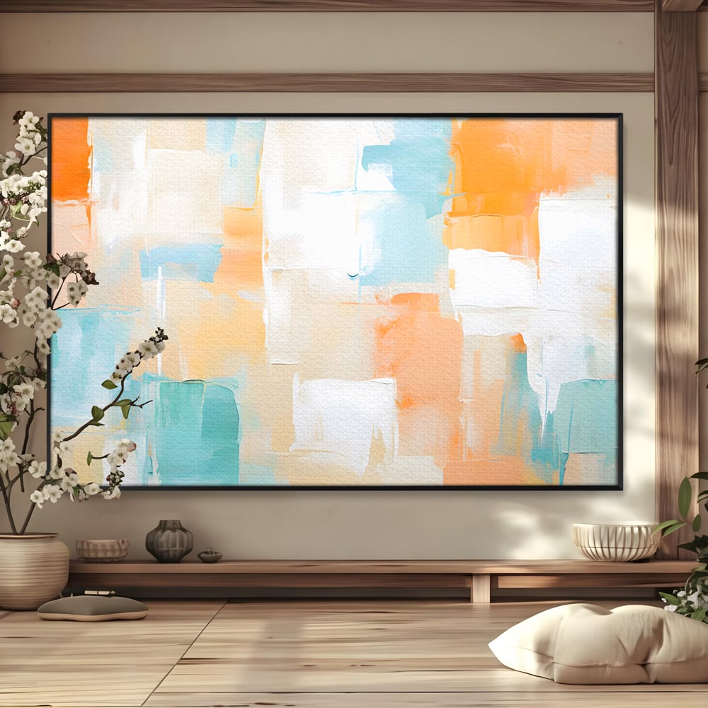 Leinwandbilder LuxCanva Premium Leinwandbilder® C1195, Helle Farben gemalt, Entspannend, Wohnzimmer, Lebendige Farben