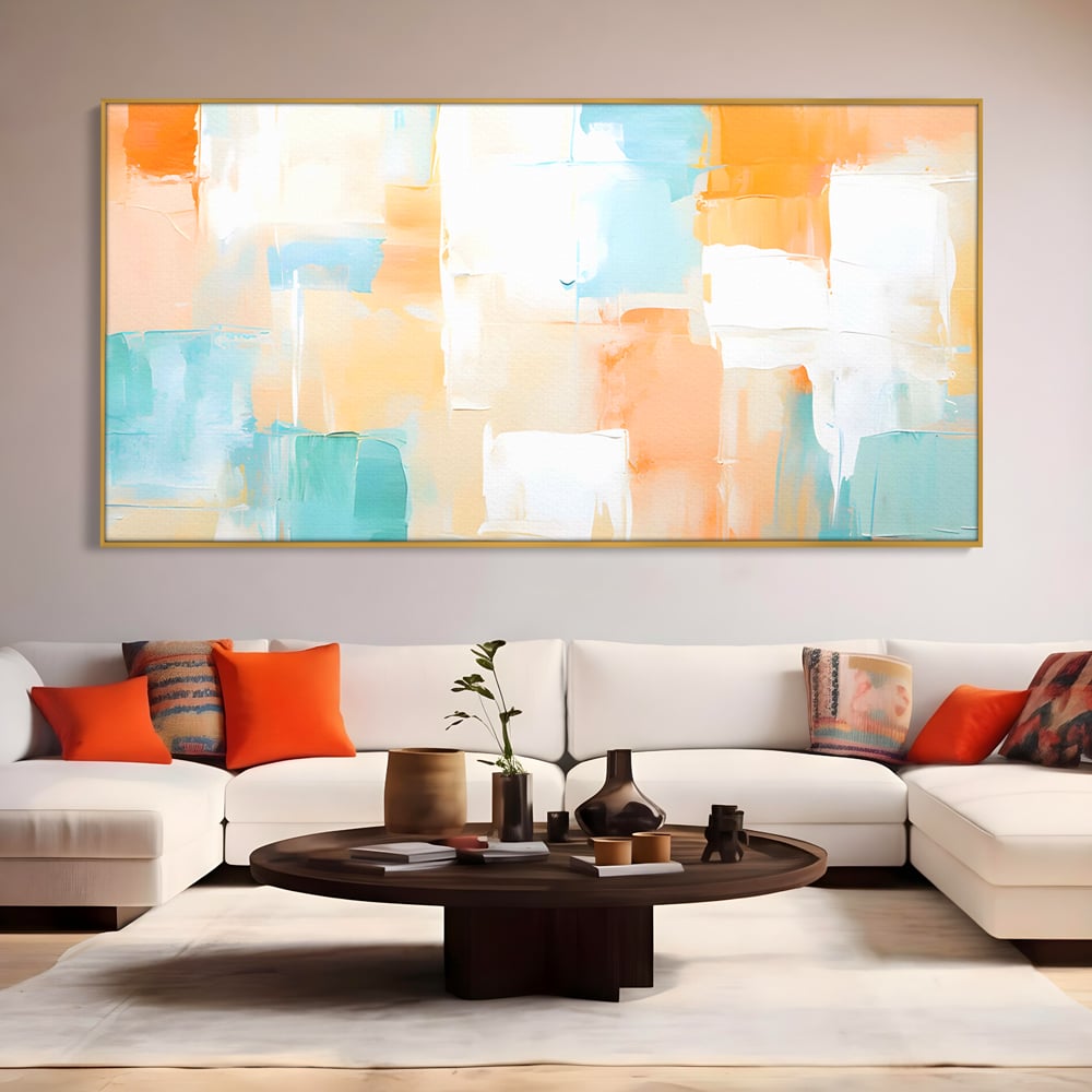 Leinwandbilder LuxCanva Premium Leinwandbilder® C1195, Helle Farben gemalt, Entspannend, Wohnzimmer, Lebendige Farben