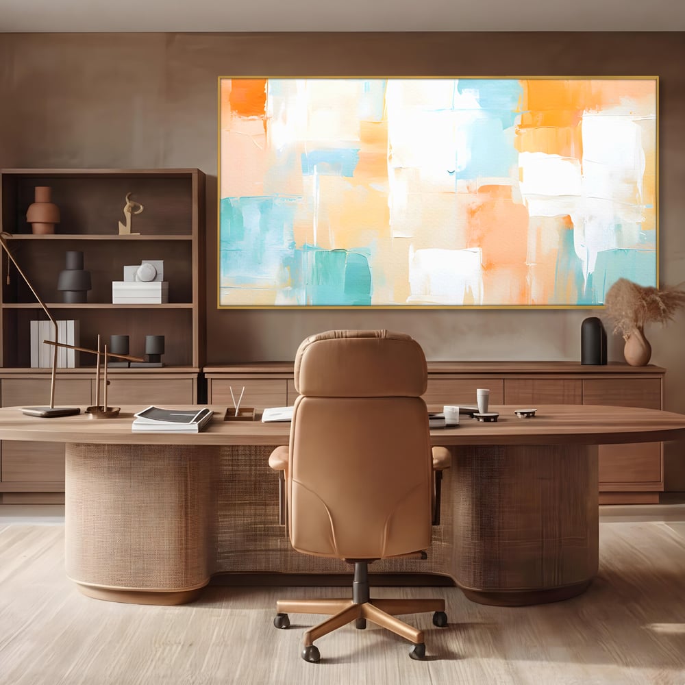 Leinwandbilder LuxCanva Premium Leinwandbilder® C1195, Helle Farben gemalt, Entspannend, Wohnzimmer, Lebendige Farben