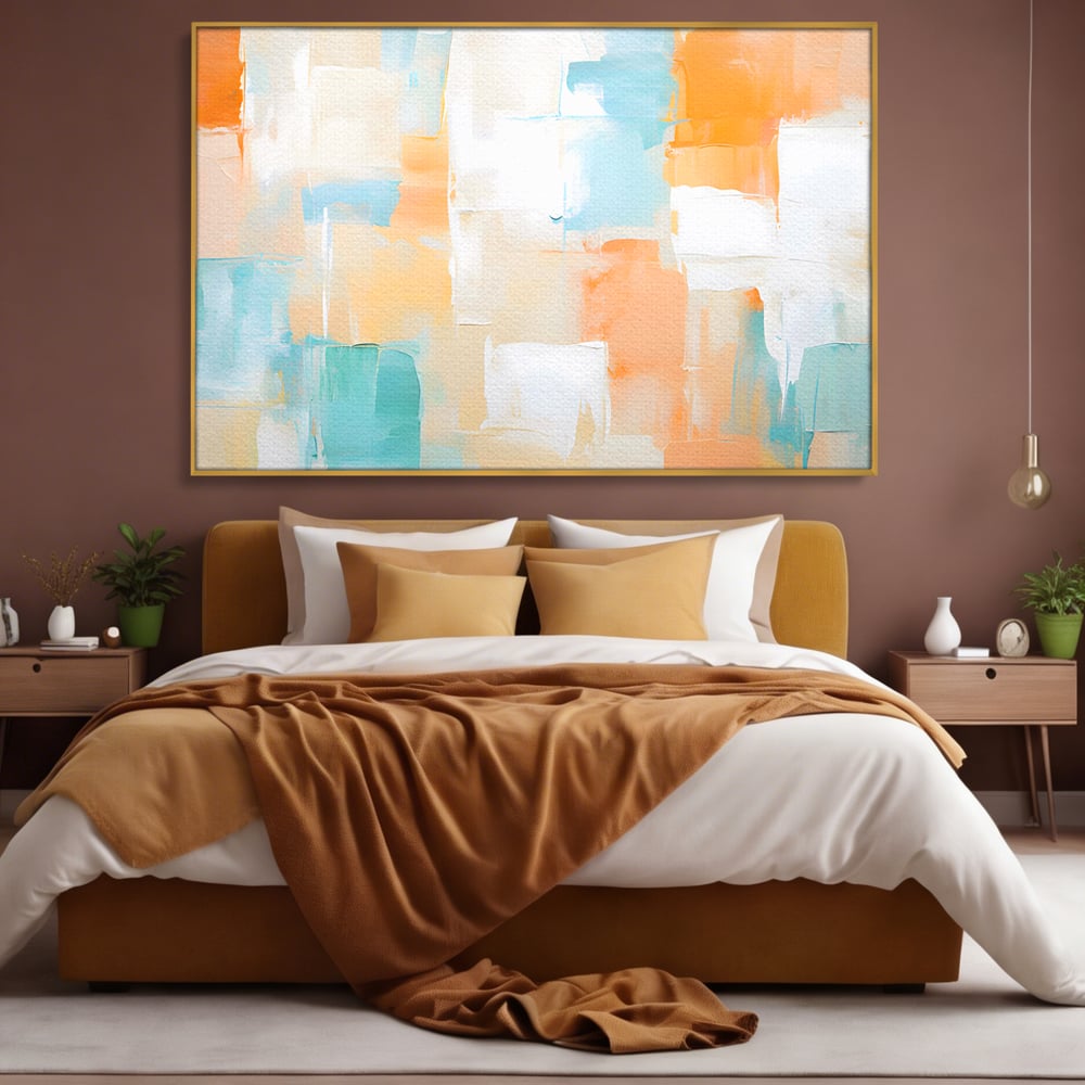 Leinwandbilder LuxCanva Premium Leinwandbilder® C1195, Helle Farben gemalt, Entspannend, Wohnzimmer, Lebendige Farben
