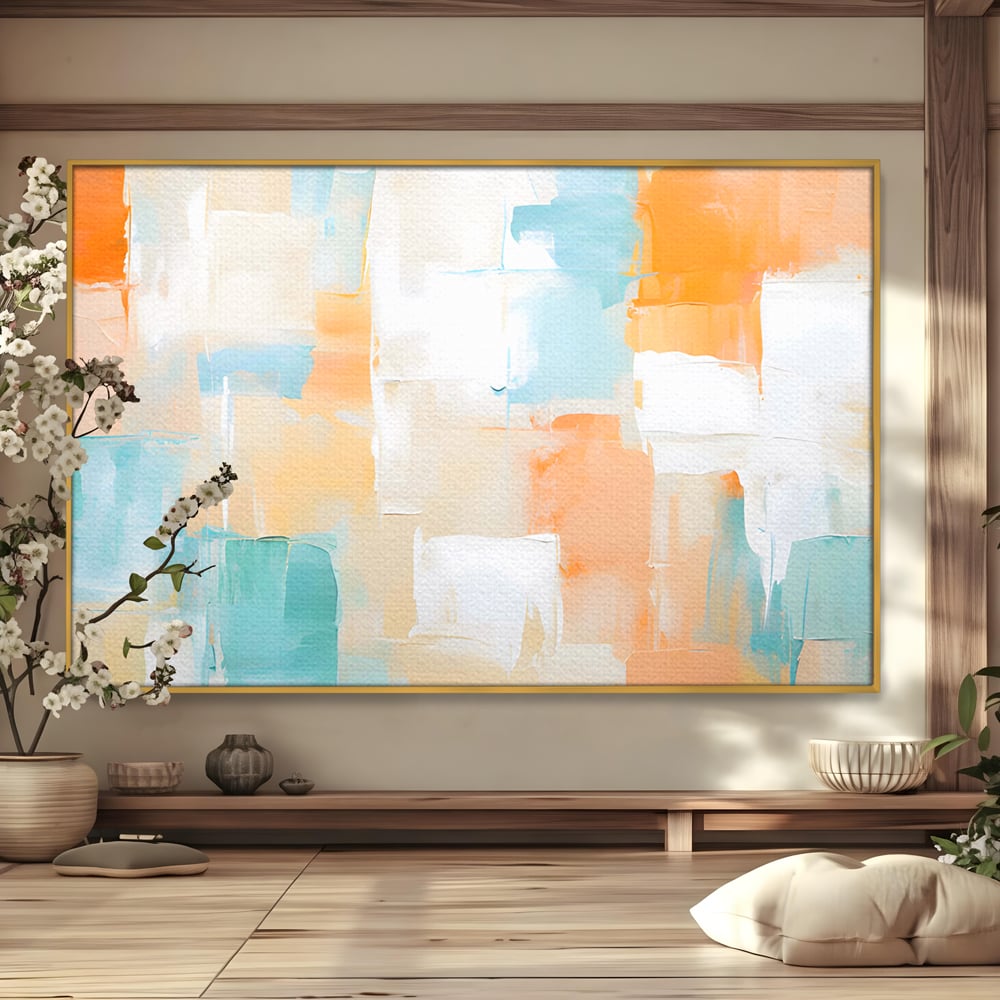 Leinwandbilder LuxCanva Premium Leinwandbilder® C1195, Helle Farben gemalt, Entspannend, Wohnzimmer, Lebendige Farben