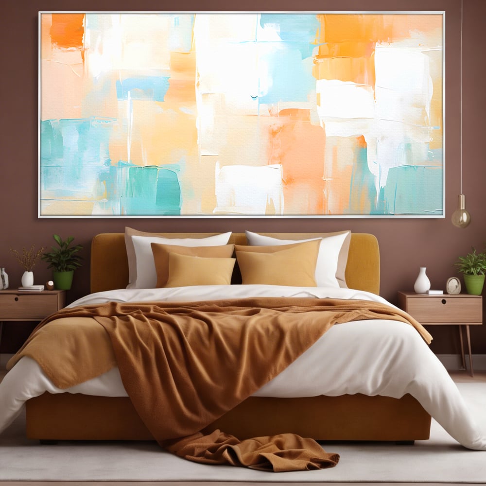 Leinwandbilder LuxCanva Premium Leinwandbilder® C1195, Helle Farben gemalt, Entspannend, Wohnzimmer, Lebendige Farben